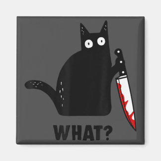 Wat kattenmoord met mes horror kathalloween magneet