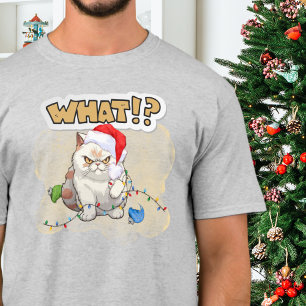 Wat? Kerst Kat Gekke T-shirt