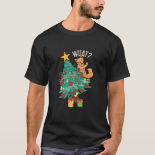 Wat Kerstboom Klauwen Miauw Huisdier Kat Kerstmis T-shirt