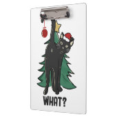 Wat? Kerstmis Black Cat vakantie ontwerp Klembord (Links)