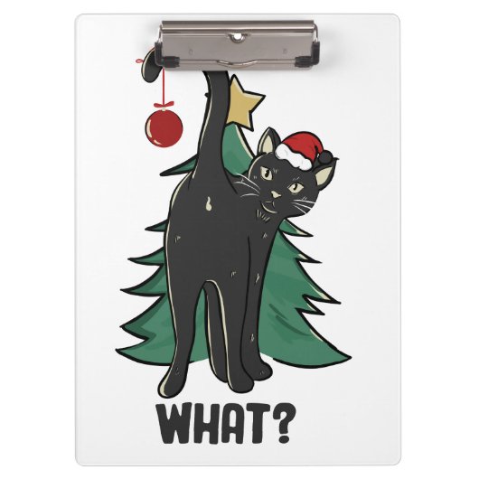 Wat? Kerstmis Black Cat vakantie ontwerp Klembord (Voorkant)