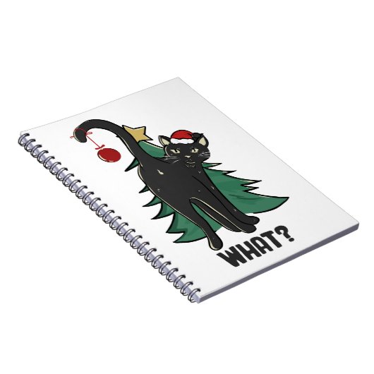 Wat? Kerstmis Black Cat vakantie ontwerp Notitieboek (Rechterzijde)