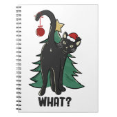 Wat? Kerstmis Black Cat vakantie ontwerp Notitieboek (Voorkant)
