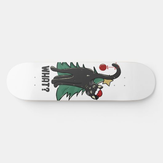 Wat? Kerstmis Black Cat vakantie ontwerp Persoonlijk Skateboard (Horizontaal)