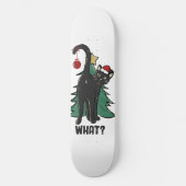 Wat? Kerstmis Black Cat vakantie ontwerp Persoonlijk Skateboard (Voorkant)