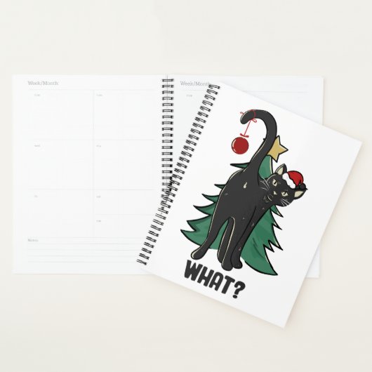 Wat? Kerstmis Black Cat vakantie ontwerp Planner (Display)