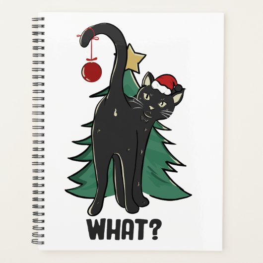 Wat? Kerstmis Black Cat vakantie ontwerp Planner (Voorkant)