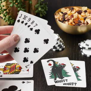 Wat? Kerstmis Black Cat vakantie ontwerp Pokerkaarten