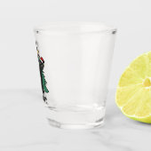 Wat? Kerstmis Black Cat vakantie ontwerp Shot Glas (Rechts)