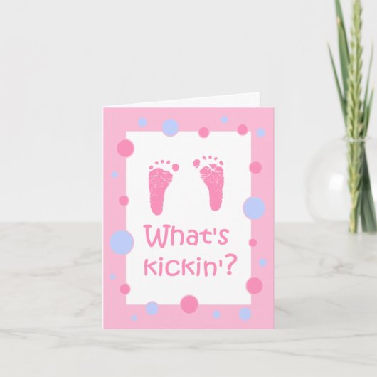 Wat Kickin baby showeruitnodiging is (Voorkant)
