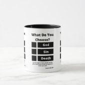 Wat kies je? Romeinen 6:23 KJV Two-Tone Mok (Midden)