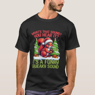 Wat klinkt dat Acorn Santa Hat Squirrel Tree Snow T-shirt