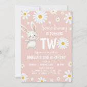 Wat konijn Daisy Verjaardagsfeestuitnodiging Kaart (Voorkant)