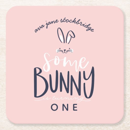 WAT KONIJN VERJAARDAGSFEEST KARTONNEN ONDERZETTERS (Voorkant)