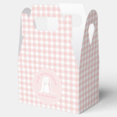 Wat konijntje Baby shower roze gingham Bedankdoosjes (Geopend)