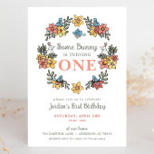 Wat konijntje Pasen Eerste Verjaardag Uitnodiging