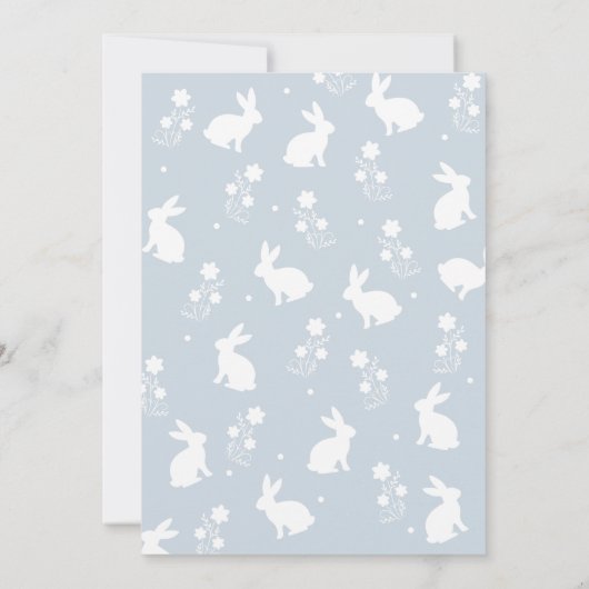 Wat konijntje zoet bloemig baby shower kaart (Achterkant)