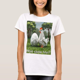 Wat kwam eerst de kip of het ei? t-shirt