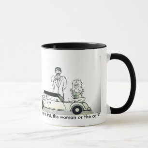 Wat kwam eerst, de vrouw of de auto? mok