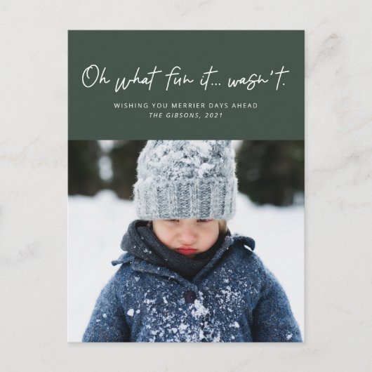 Wat leuk dat het niet een groene grappige foto was feestdagenkaart (Voorkant)