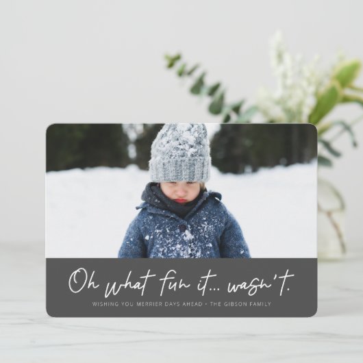 Wat leuk dat het niet grappig was 2022 feestdagenkaart (Staand voorkant)