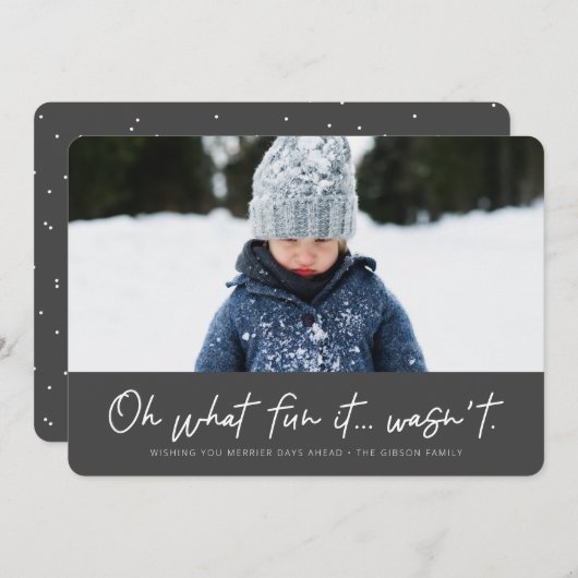 Wat leuk dat het niet grappig was 2022 feestdagenkaart (Voorkant / Achterkant)