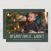 Wat leuk dat het niet grappig was met de groene ke feestdagenkaart (Voorkant / Achterkant)