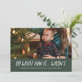 Wat leuk dat het niet grappig was met de groene ke feestdagenkaart (Staand voorkant)