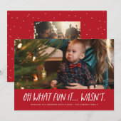 Wat leuk dat het niet grappig was met kerstfoto feestdagenkaart (Voorkant / Achterkant)