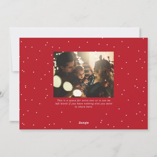 Wat leuk dat het niet grappig was met kerstfoto feestdagenkaart (Achterkant)