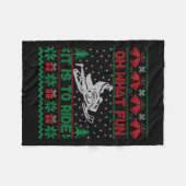 Wat leuk is het om de Snowmobile Ugly Christma te  Fleece Deken (Voorkant (Horizontaal))