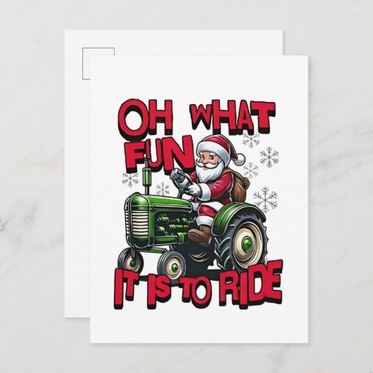 Wat leuk is het om Kerstboeren te berijden Uitnodiging Briefkaart (Voorkant / Achterkant)