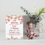 Wat leuk! Kerst Bloemen Verjaardagsfeestfoto Kaart (Staand voorkant)