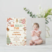 Wat leuk! Kerstkoekje 1e verjaardag foto Kaart (Staand voorkant)