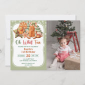 Wat leuk! Kerstkoekje Verjaardagsfeestfoto Kaart (Voorkant)