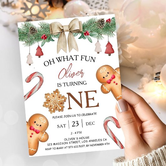 Wat leuk | Kerstkoekjes 1e verjaardag Kaart