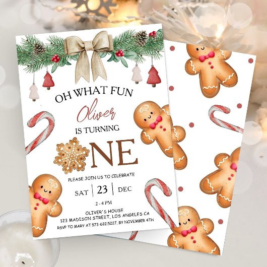 Wat leuk | Kerstkoekjes 1e verjaardag Kaart