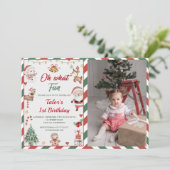 Wat leuk! Kerstman 1e verjaardag foto Kaart (Staand voorkant)