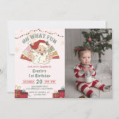 Wat leuk! Kerstman 1e verjaardag foto Kaart (Voorkant)