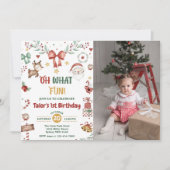 Wat leuk! Kerstman 1e verjaardag foto Kaart (Voorkant)