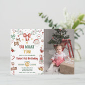 Wat leuk! Kerstman 1e verjaardag foto Kaart (Staand voorkant)