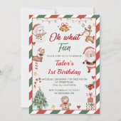 Wat leuk! Kerstman 1e verjaardag Kaart (Voorkant)