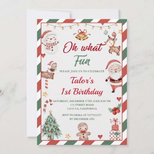 Wat leuk! Kerstman 1e verjaardag Kaart (Voorkant)