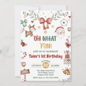 Wat leuk! Kerstman 1e verjaardagsfeestje Kaart (Voorkant)