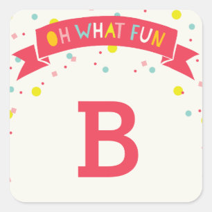 Wat leuk, lieve confettimeisje verjaardagssticker vierkante sticker