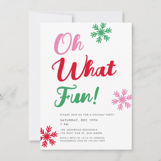 Wat leuk! Modern Feestelijk Script Kerstfeest Kaart (Voorkant)