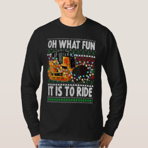Wat leuk om de Kerst bulldozer te rijden T-shirt