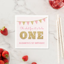 Wat leuk om EEN Pink & Gouden Eerste Verjaardag te