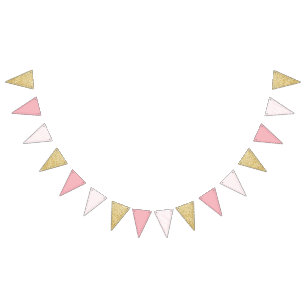 Wat leuk om EEN Pink & Gouden Eerste Verjaardag te Vlaggetjes