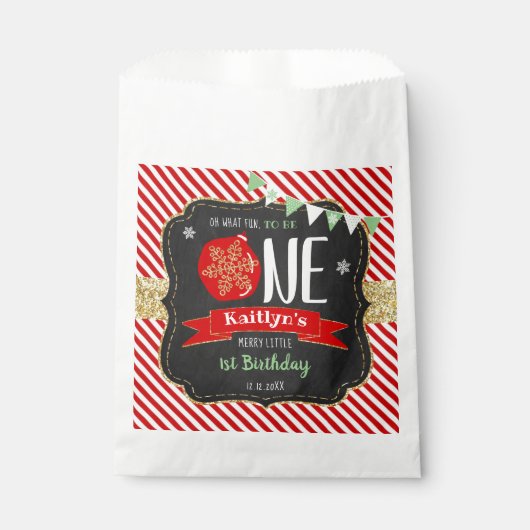 Wat leuk om er eentje te zijn! Eerste Kerstdag Bedankzakje (Voorkant)